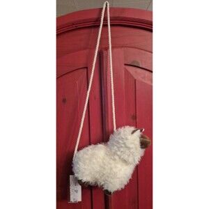 NWT Romwe Kawaii Plush Lamb Sheep Crossbody Bag Fluffy Animal Purse Rope Strap